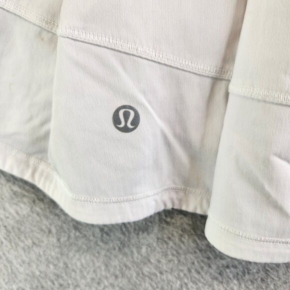 Lululemon Skort Womens 6 White Pace Rival Skirt Owasso Oklahoma Cheer Leading - Picture 8 of 15